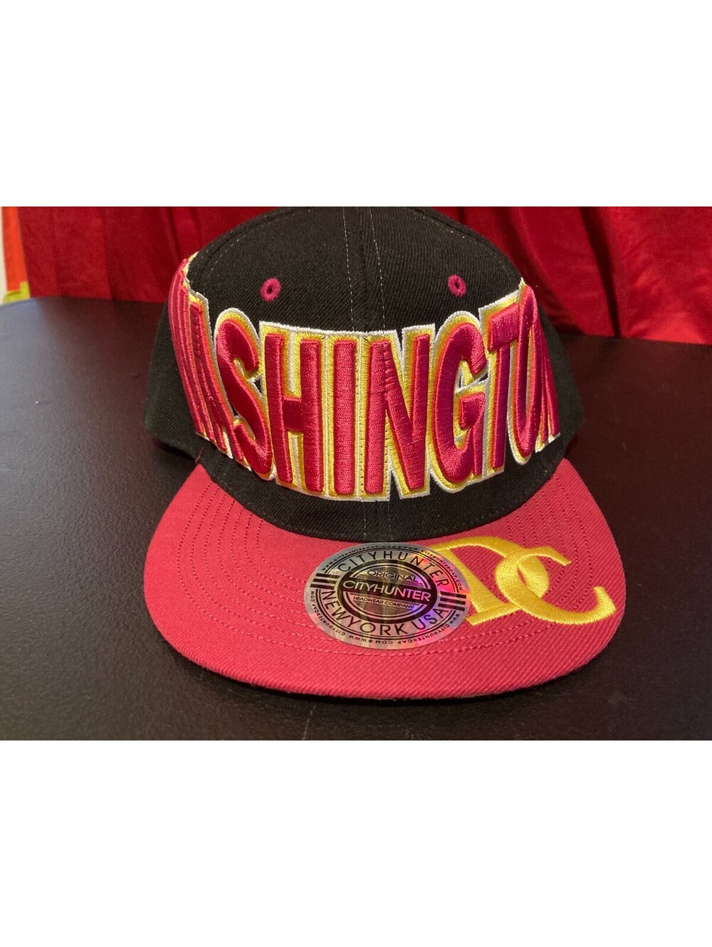City Hunter Ultimate Washington DC Embroidered Red Yellow Black DC Hat Cap